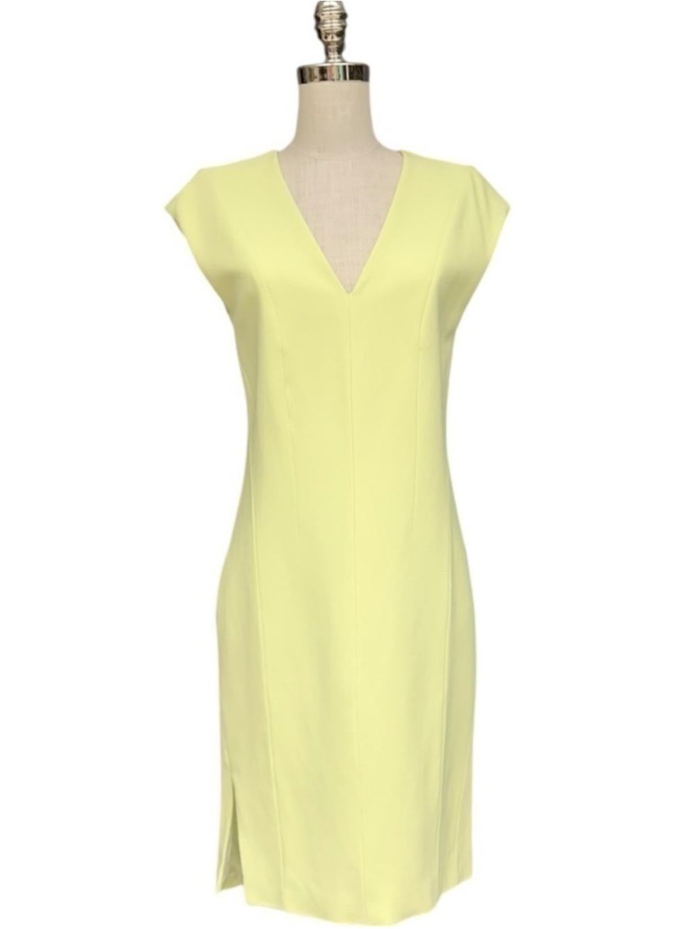 Narciso Rodriguez Bond Crepe Sheath Dress Citrus Yellow Size 40 (US 4/6)